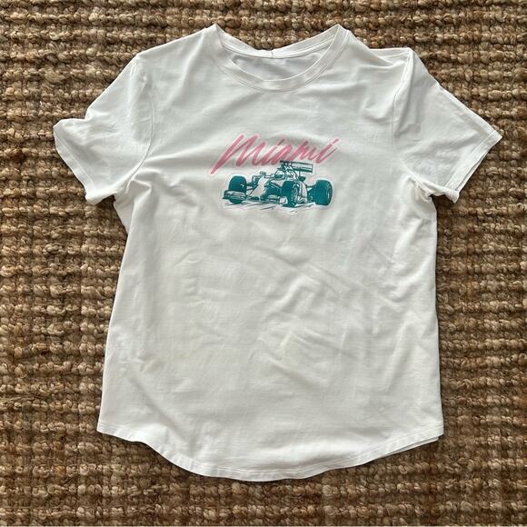 Lululemon Love crew shirt-Miami F1 graphic tee- race car graphic- size 10 - Picture 1 of 4